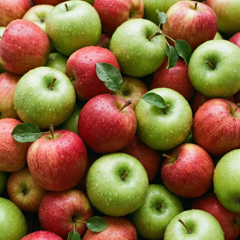 Fresh red and green apples